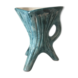 Vintage tripod pitcher blue style vallauris 1960