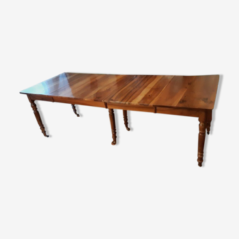 Farmhouse table in fine walnut XIXth modular