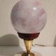 Vintage 1970s pink marble effect globe and marble floor lamp