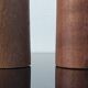 Brutalist turned wood candlestick pair