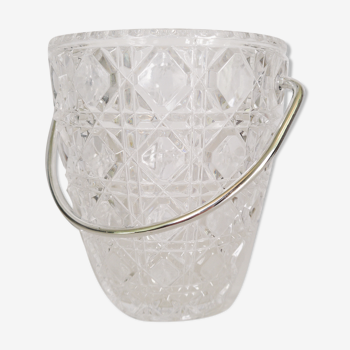 Chiseled crystal ice bucket