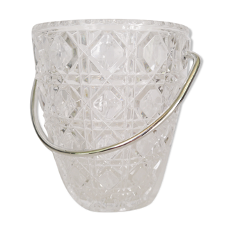 Chiseled crystal ice bucket