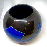 Vase boule français céramique - J. Suzor motif géométrique - Ruban