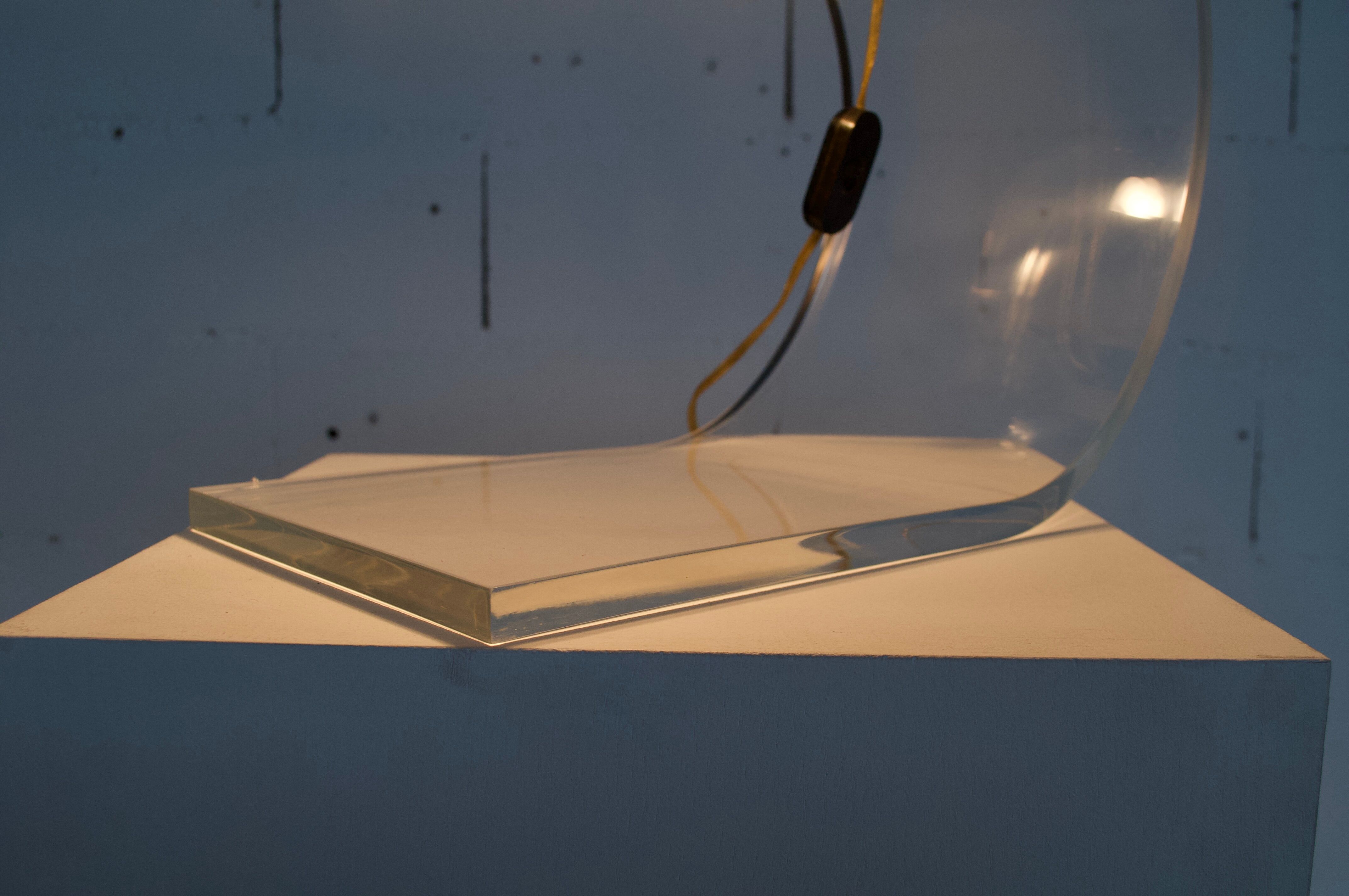 Perspex desk lamp and 1970s metal Jacques Charpentier