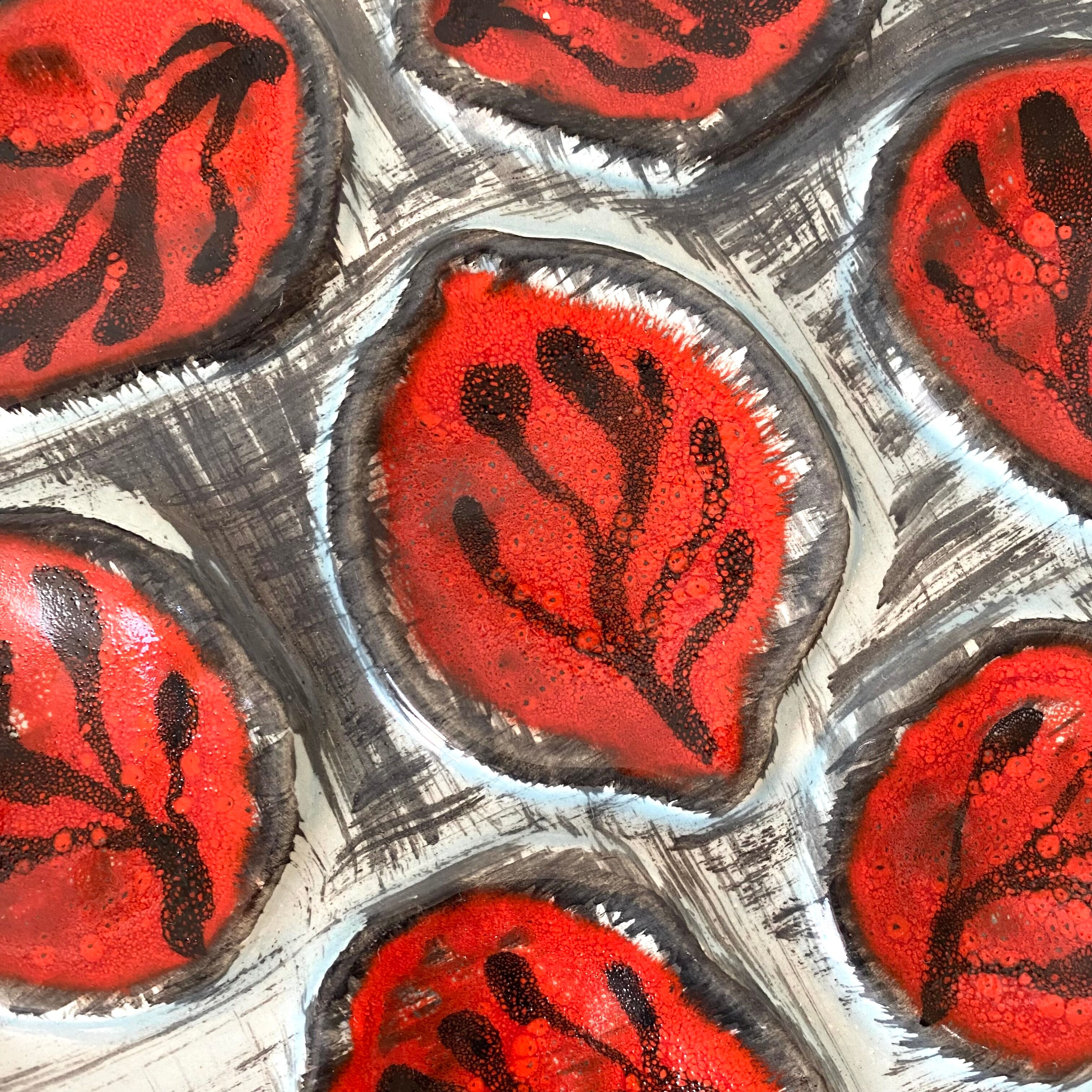 Vintage MBFA Pornic oyster barbotine plates from the 60s