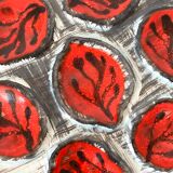 Vintage MBFA Pornic oyster barbotine plates from the 60s