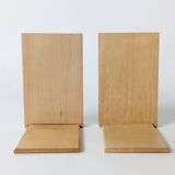 Paire de serre-livres en bois, style Bauhaus, années 1950