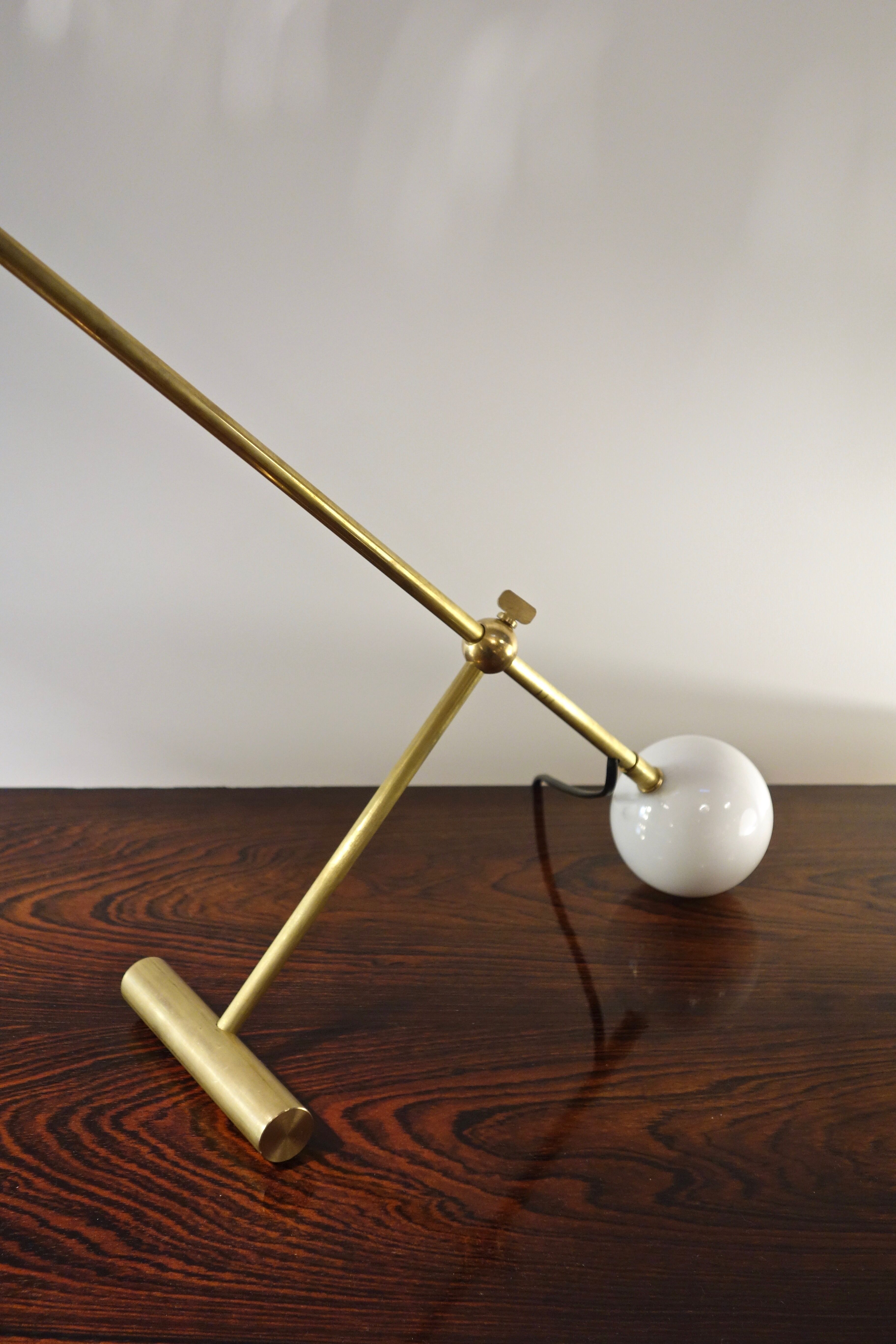 Italian dialog lamp articulated brass and marble style 50's