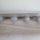 wooden coat rack, pebble grey, equipped with 4 hooks
