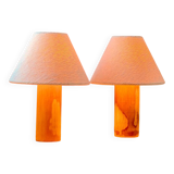 Pair of bamboo lamps