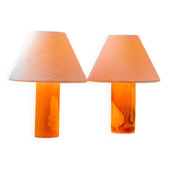 Pair of bamboo lamps