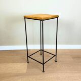 Industrial iron and wood side table
