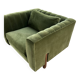 Green velvet club chair
