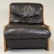 Vintage Brutalist Leather Armchair, 1960s–1970s