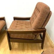 Fauteuils rétro avec repose-pieds, Hikor, années 1970