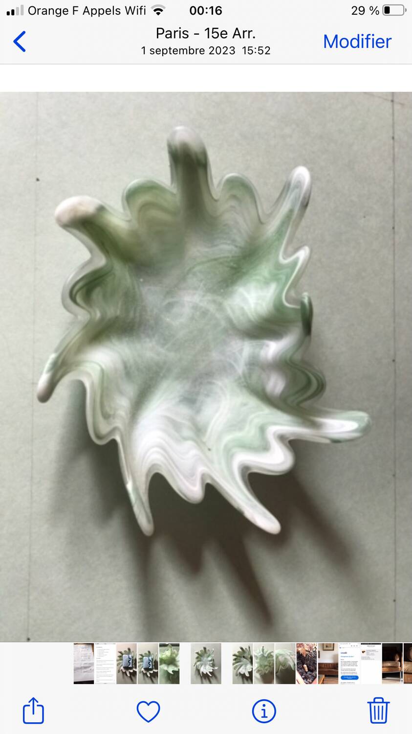 Opaline glass cup or ring sizer