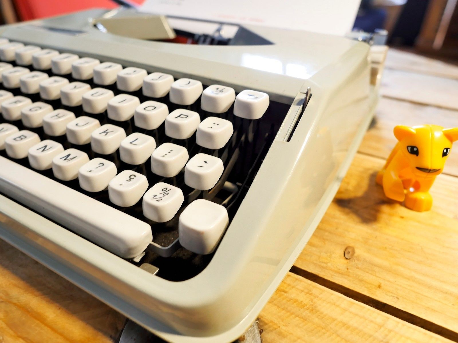 Blue green baby hermes typewriter