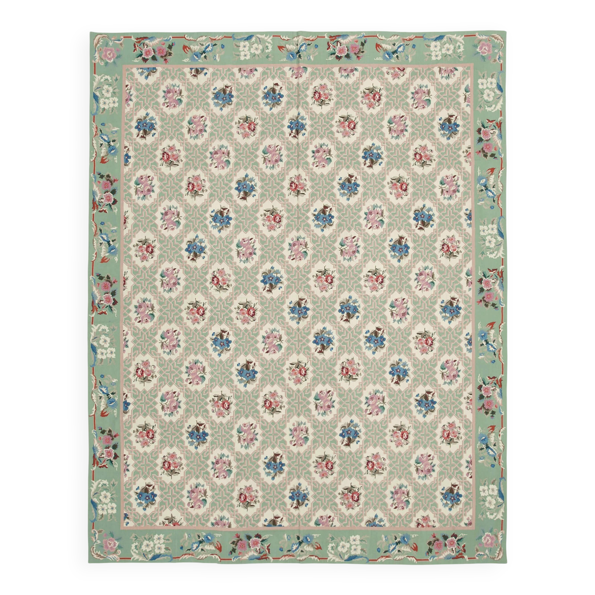 Handmade Vintage Flatweave Needlepoint Kilim 236 cm x 303 cm