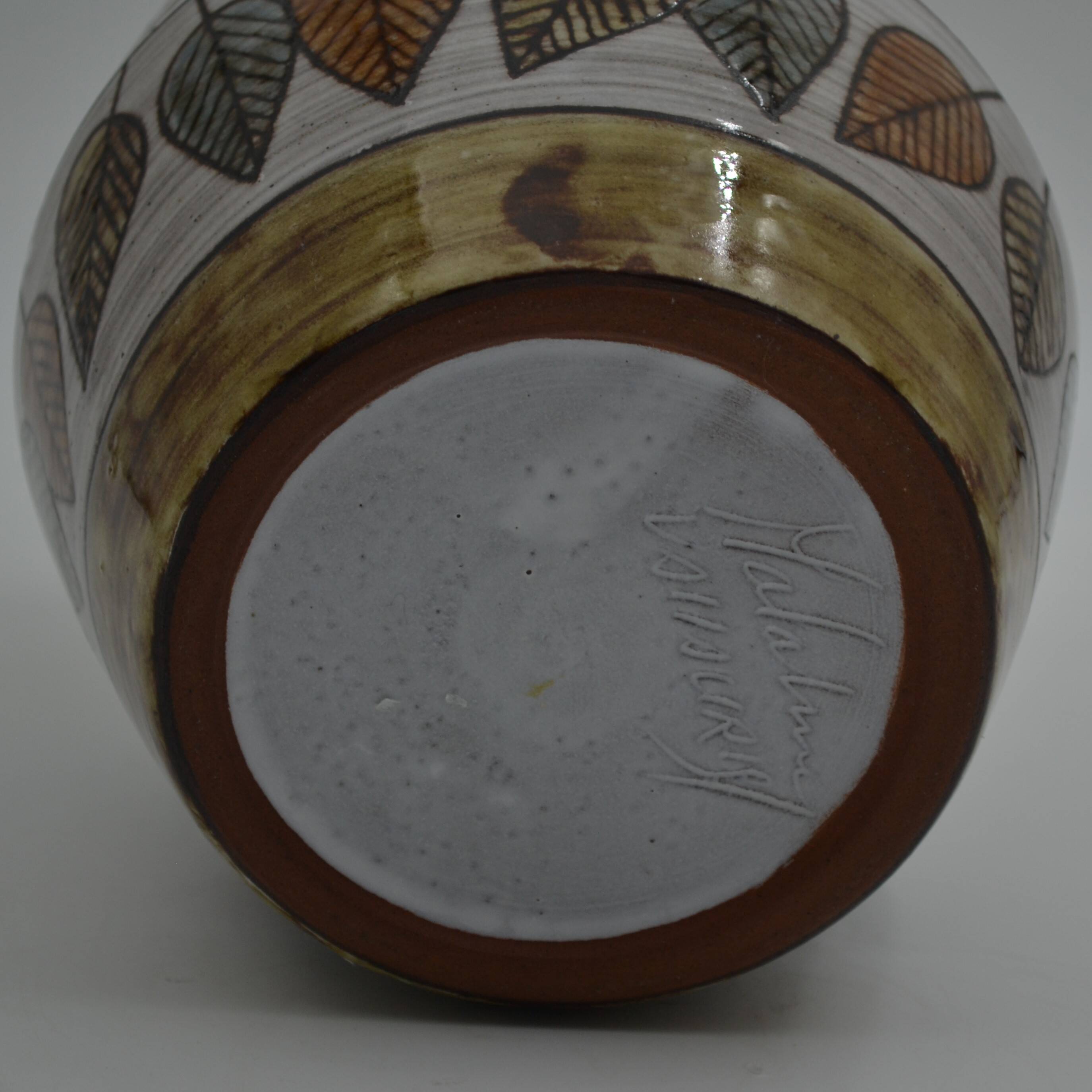 Baluster vase in earthenware by Jean-Claude Malarmey from Vallauris.