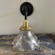 Applique vintage en verre holophane