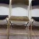 Set of 4 opera theater folding chairs from the 70s two-tone velvet brass