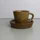 Set of 6 cups in sandstone with saucers