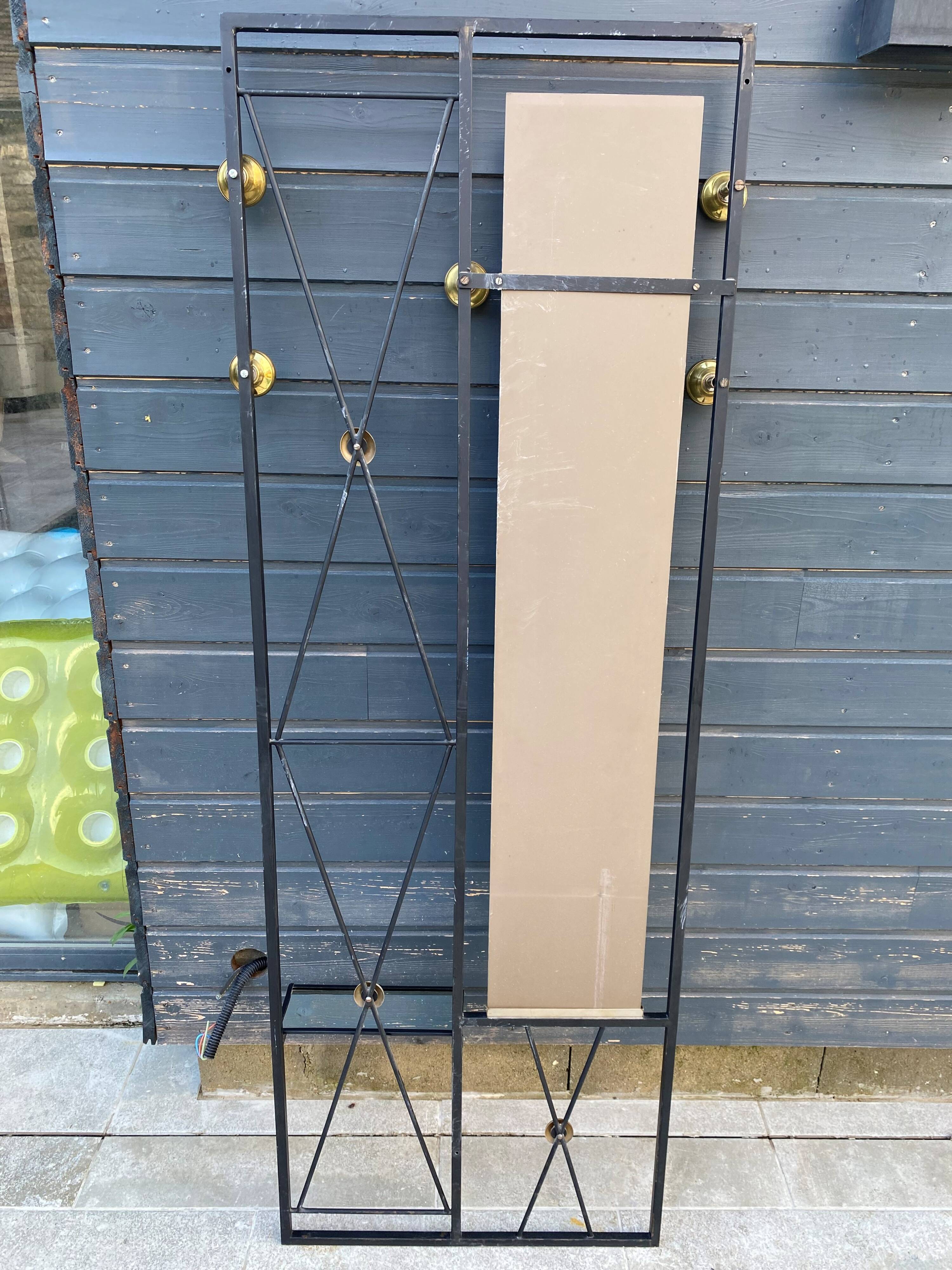 Wall-mounted coat rack mirror entrance 182x64cm vintage 1950s