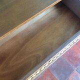 Vintage wood and rattan chest of drawers