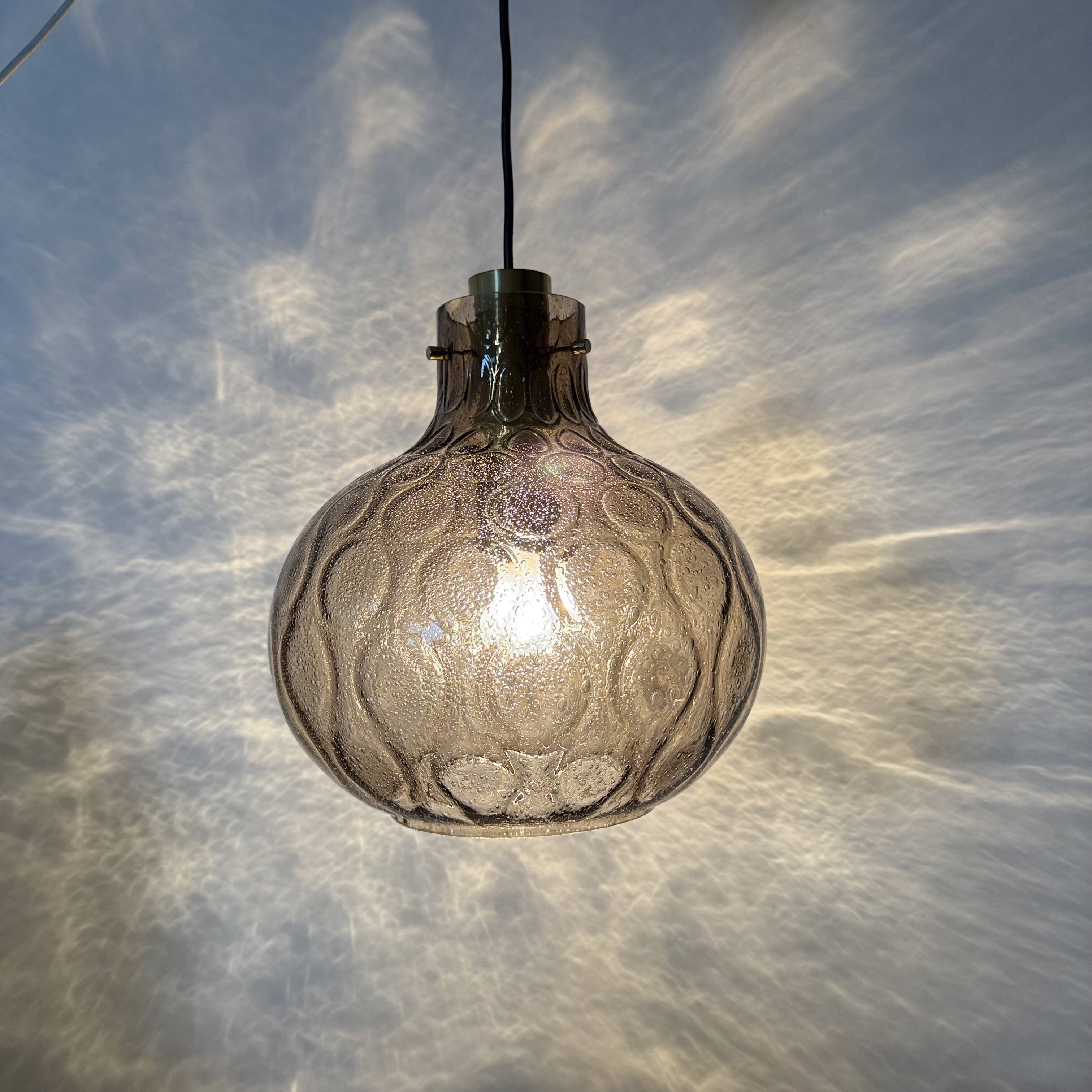 Limburg Glashütte glass hanging lamp , 1970s