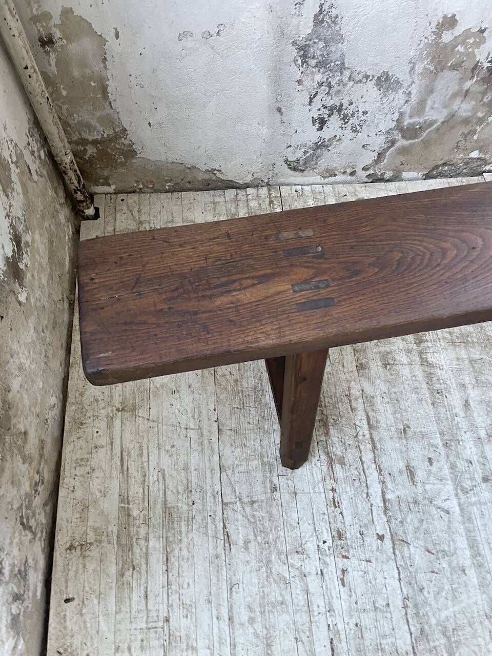Pair of benches in walnut and solid oak 230 cm