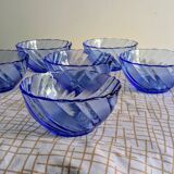 Set of 6 vintage blue bowls by Duralex