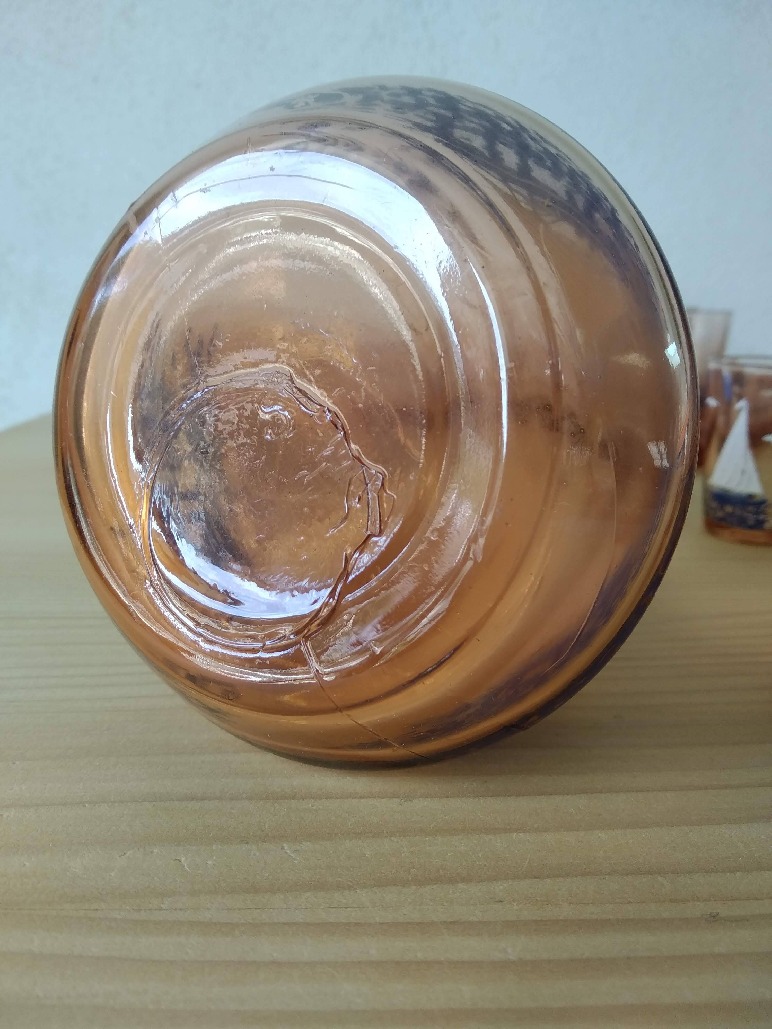 Art Deco liqueur service with boat motif