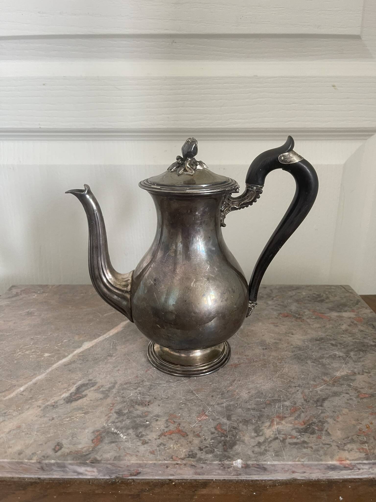 Antique silver-plated coffee pot teapot art nouveau christofle