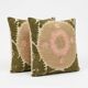 Lot de 2 housses de coussin brodées vintage 61x64 cm