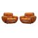Set of orange armchairs, Space Age design, 1960s, production: Italy