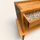 Solid oak compass feet bedside table 1950