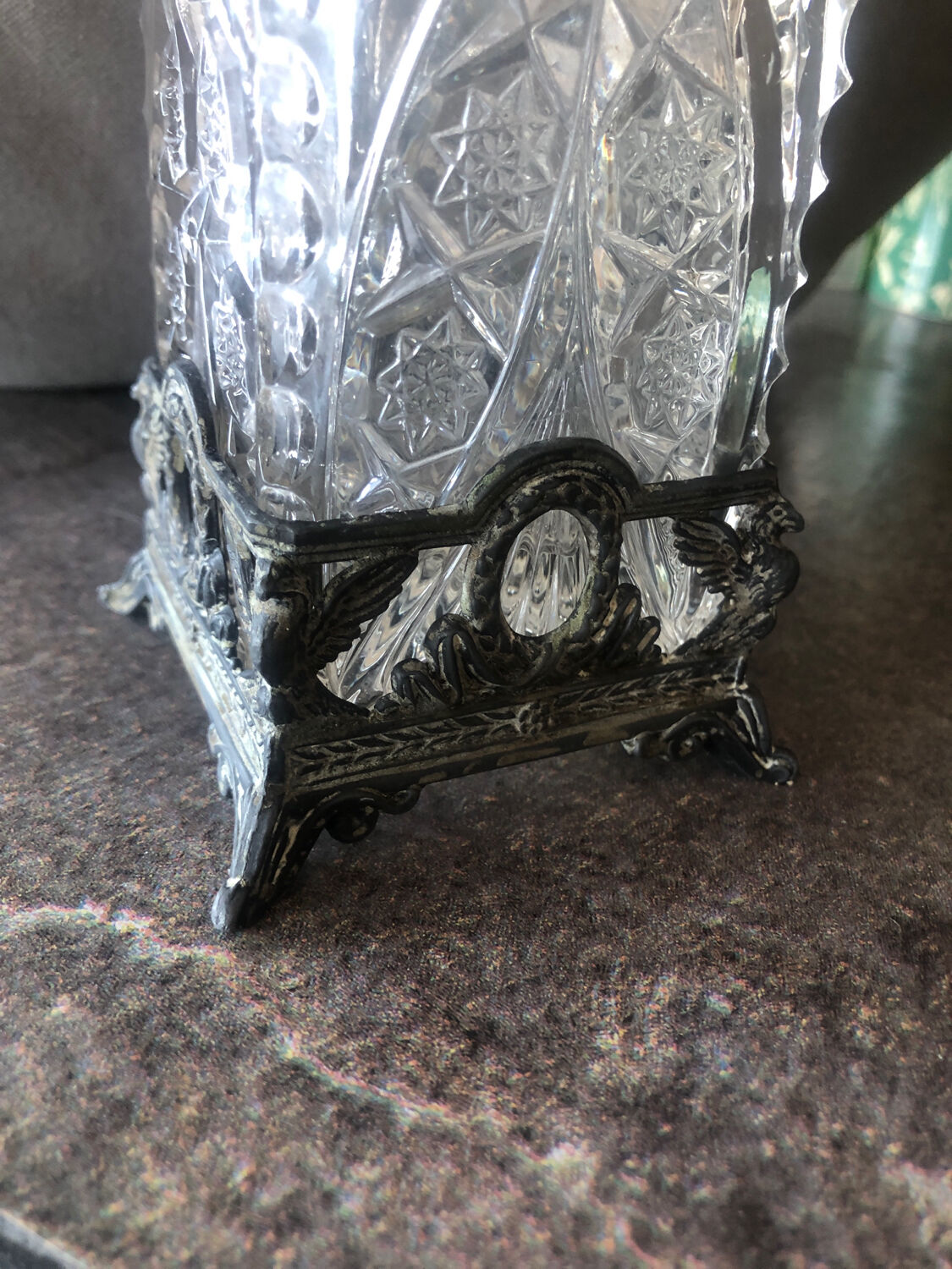 Vintage transparent glass vase