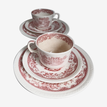 Staffordshire cups, saucers and plates