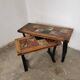 Pair of ceramic and metal nesting tables 1970
