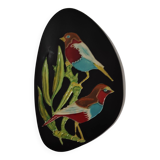 decorative oval bird plate Vallauris