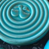 Set under flat and bottle bottom in turquoise ceramic