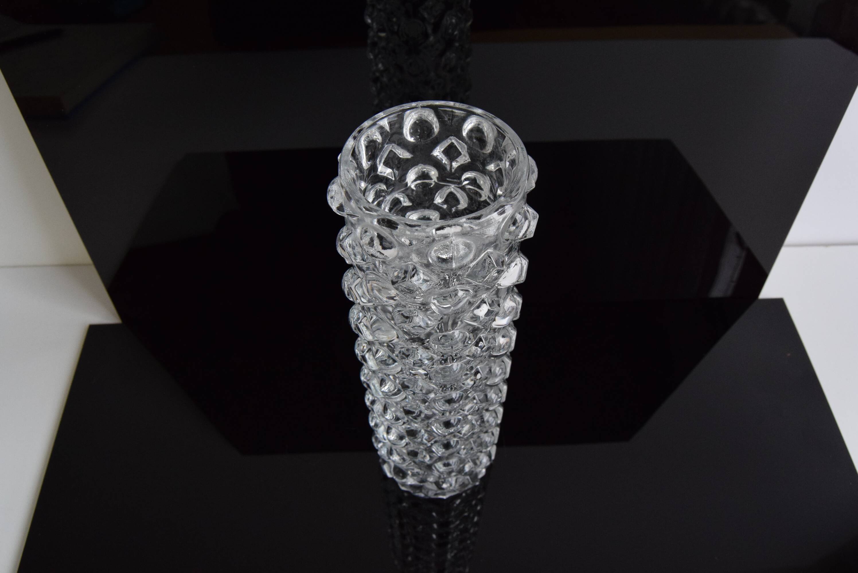 Vintage Glass Vase by Pavel Pánek for Sklo Union Libochovice, 1970's.