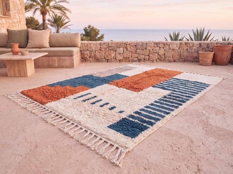 Magnificent authentic traditional Berber rug handmade 150/250 cm.