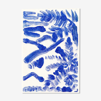 Monoprint en bleu