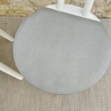 Pair of wooden and Skaï chairs from the 80s, Italy