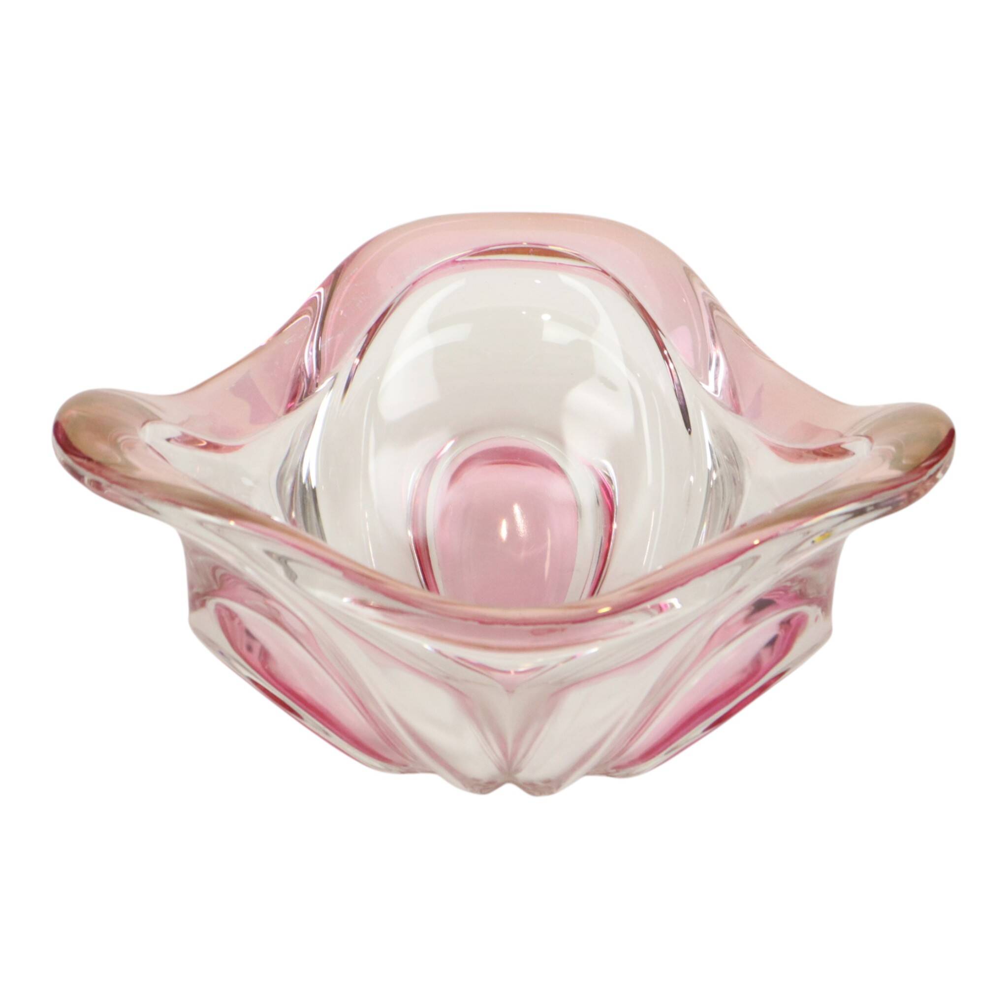 Vintage Murano Pink Glass Fruit Bowl – 1960s
