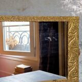 Miroir art-déco or au décor végétal 52x31cm