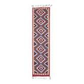 Tapis couloir vintage turc Oushak fait main en laine et coton violet 90x364