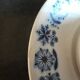 2 white cups + saucers with Luneville blue decor