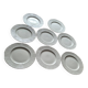 8 large English white earthenware plates 19th